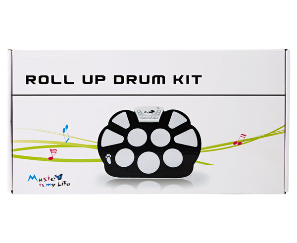 Thunda Roll Up Drum Kit - Black/White