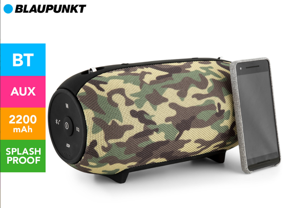 Blaupunkt Camo Army Bluetooth Speaker - Black